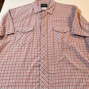 Wrangler White Black Red Plaid Cowboy Western Shirt 2XLT